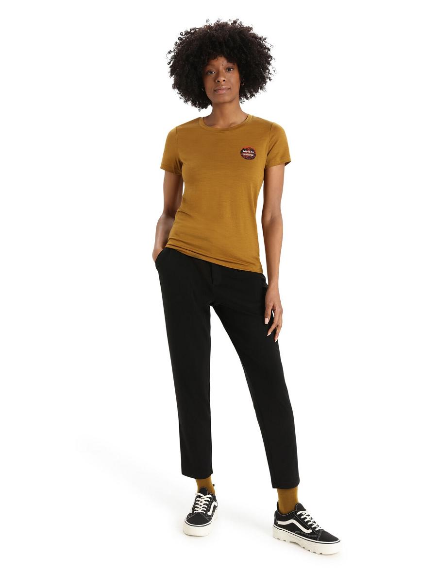 Clove Icebreaker Merino Tech Lite II Short Sleeve Natural Alps Women's T Shirts | AU 1604BEXC